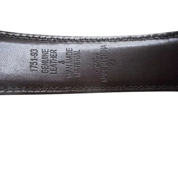 Men's Black Leather Dress Belt Single Prong Silver Buckle Belt 1 inch wide - Picture 2 of 3